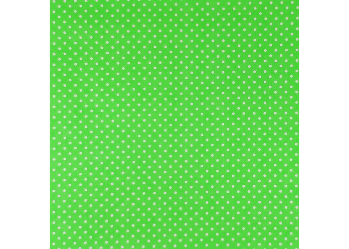 Tkanina bawełniana LIMONKOWY W BIAŁE GROSZKI 4MM- 140g/m²/160cm